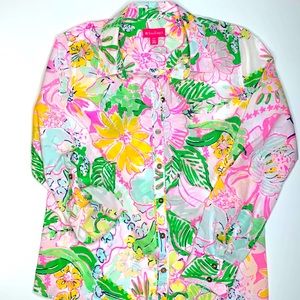 Lilly Pulitzer Floral Cotton Blouse